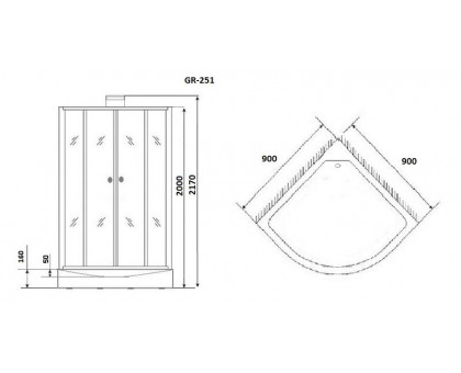 Душевая кабина Grossman GR251 ELEGANS 90х90 см