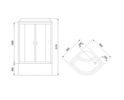 Душевая кабина Royal Bath RB 90NRW-T-CH 90х90 см, с прозрачными стеклами