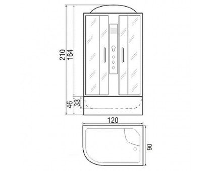 Душевая кабина River DESNA 120/90/44 МТ L