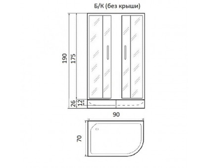 Душевая кабина River NARA Б/К 90/70/24 МТ R
