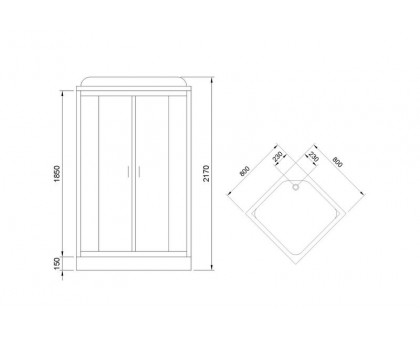 Душевая кабина Royal Bath RB 80HP7-WC-CH 80х80 см, с матовыми стеклами