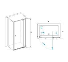Душевой уголок RGW PA-44 (PA-02 + Z-12 + A-11) 80x90, прозрачное стекло