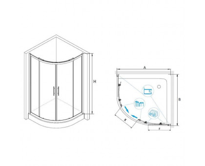 Душевой уголок RGW HO-51 80x80, прозрачное стекло