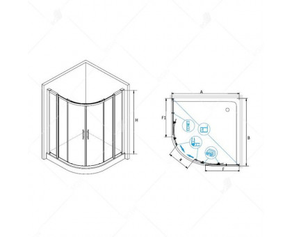 Душевой уголок RGW HO-511 (HO-51 + 2Z-41) 130x130, прозрачное стекло
