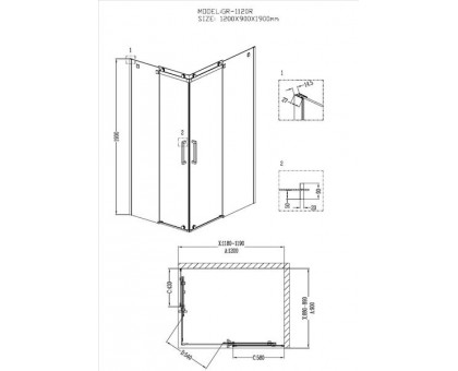 Душевой уголок Grossman GR-1120R 120х90