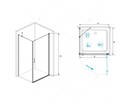 Душевой уголок RGW LE-34 (LE-03 + Z-14) 70x80, прозрачное стекло