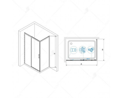 Душевой уголок RGW LE-41B (LE-12B + Z-22B) 180x80, прозрачное стекло