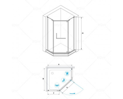 Душевой уголок RGW PA-081 90х90, прозрачное стекло