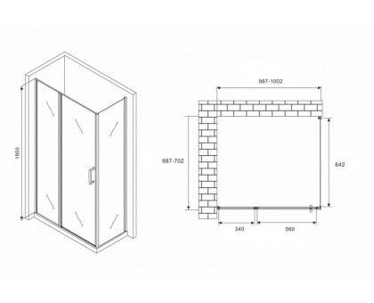 Душевой уголок ABBER Sonnenstrand AG04100BS-S70B