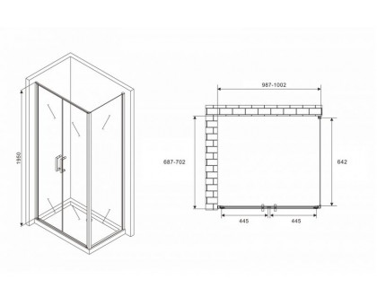 Душевой уголок ABBER Sonnenstrand AG04100C-S70