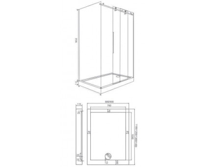 Душевое ограждение (боковая часть) Good Door Puerta SP-80-C-CH 80 см