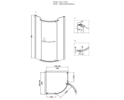 Душевой уголок Grossman GR-7090 90х90