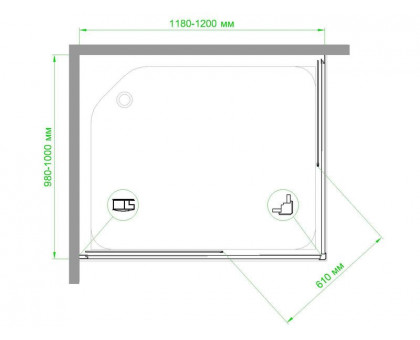 Душевой уголок Royal Bath RB HPD-C 120х100 см, с матовыми стеклами