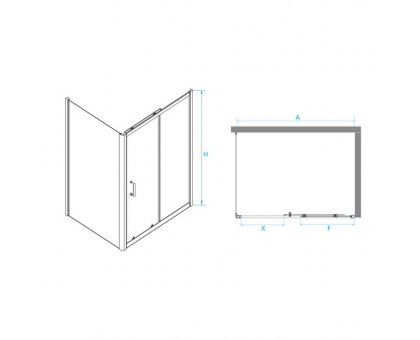 Душевой уголок RGW PA-74B (PA-14B + Z-050-2B) 170x120, прозрачное стекло