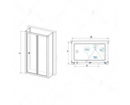 Душевой уголок RGW CL-41 P (CL-21 + 2Z-050-1) 90x70, прозрачное стекло