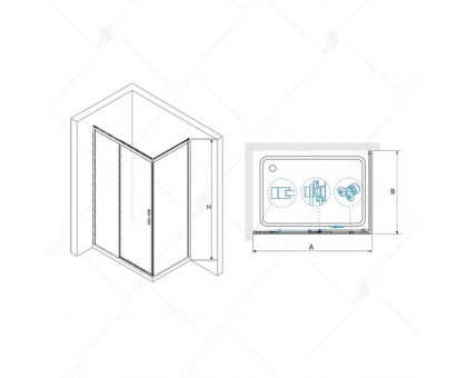 Душевой уголок RGW LE-41 (LE-12 + Z-22) 180x80, прозрачное стекло